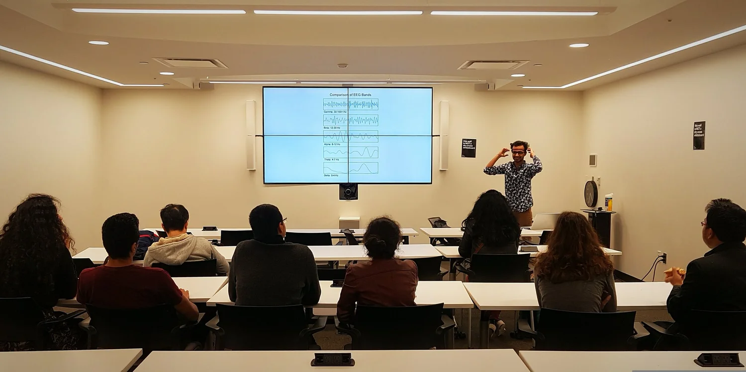 EEG spectral bands visualized for audio neural feedback