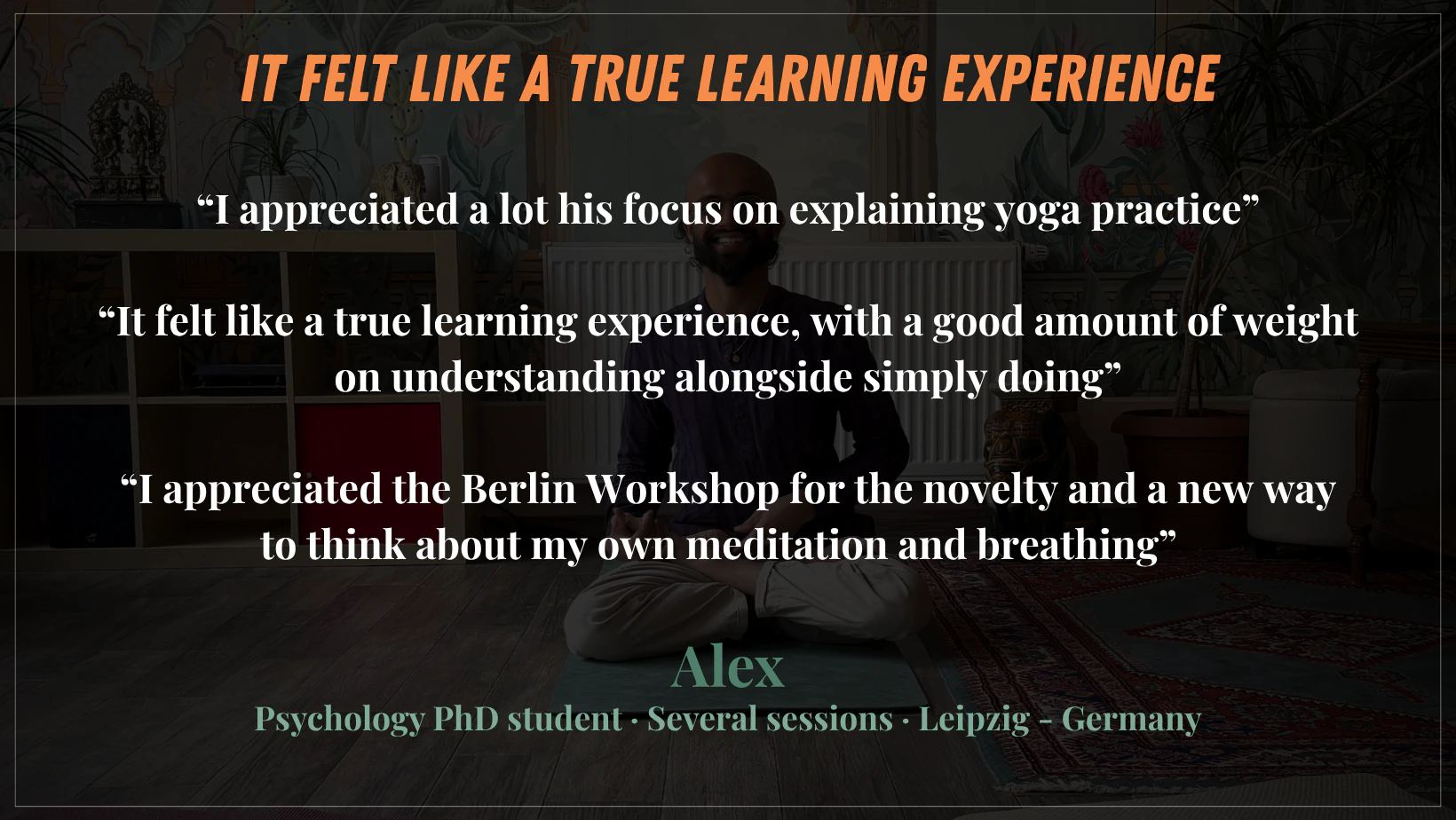 Alex's reflection on the group Yoga practice