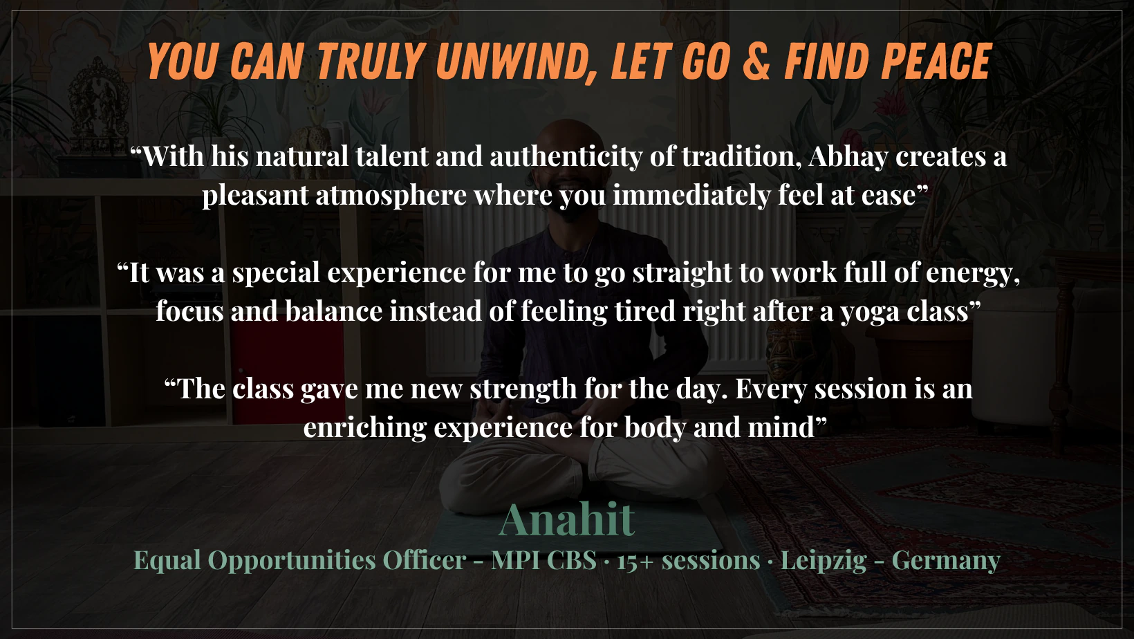 Anahit's reflection on practising Yoga with Abhay