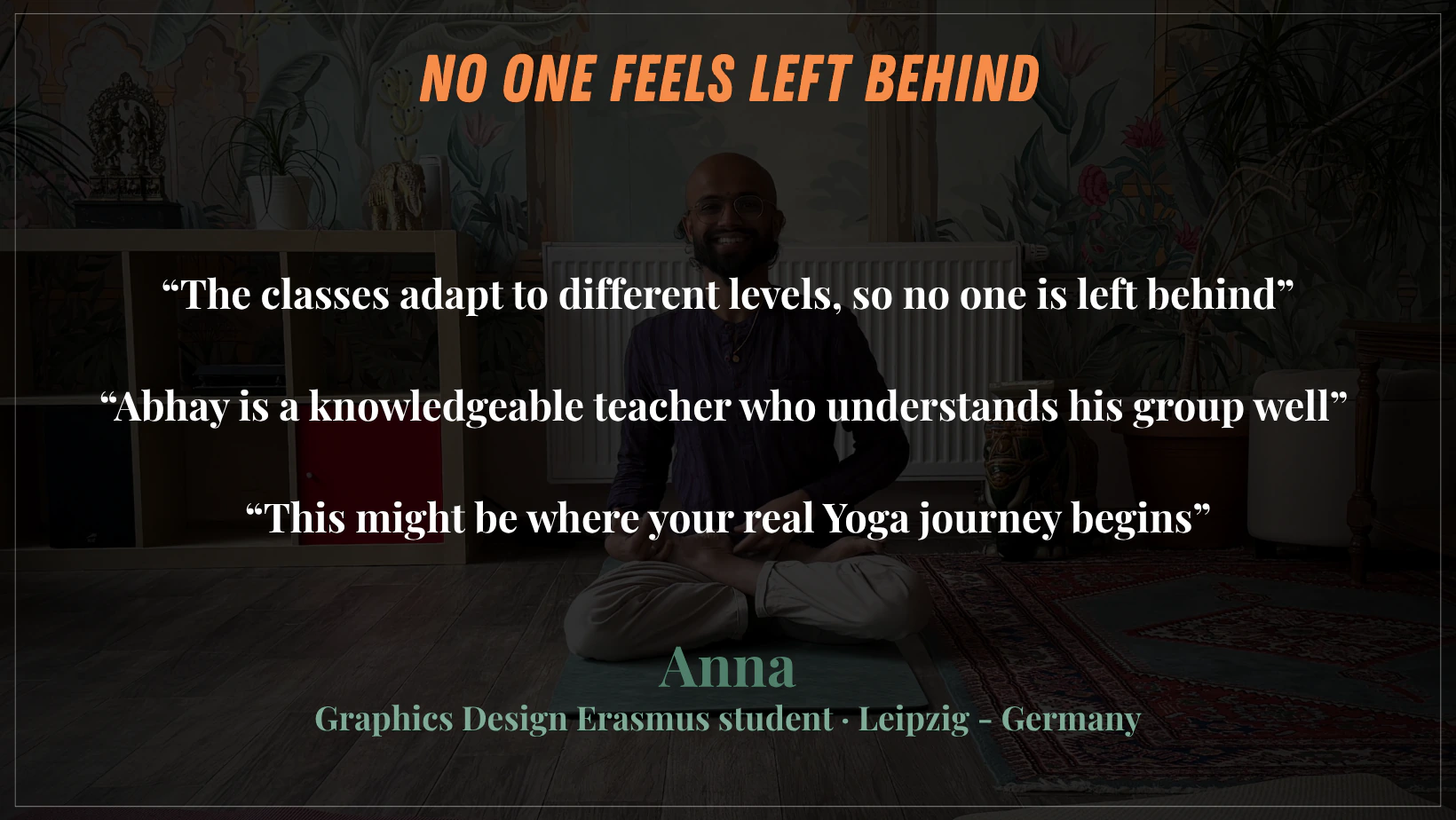 Anna's reflection on the group Yoga practice