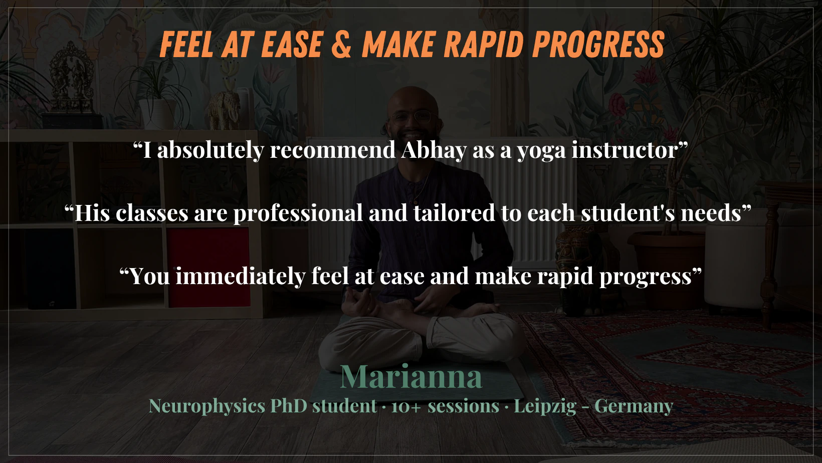 Marianna's reflection on practising Yoga with Abhay