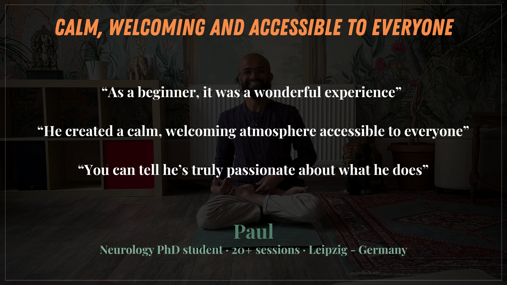 Paul's reflection on practising Yoga with Abhay